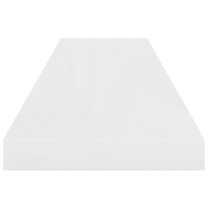 Vegghylle Høyglans Hvit Flytende 4 stk 90x23,5x3,8 cm