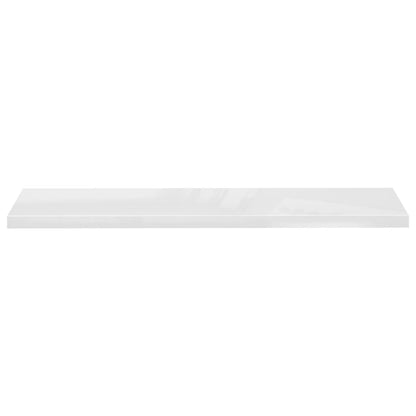 Vegghylle Høyglans Hvit Flytende 2 stk 120x23,5x3,8 cm