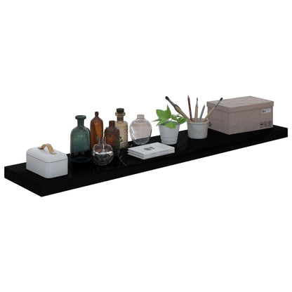 Vegghylle Høyglans Svart Flytende 120x23,5x3,8 cm MDF