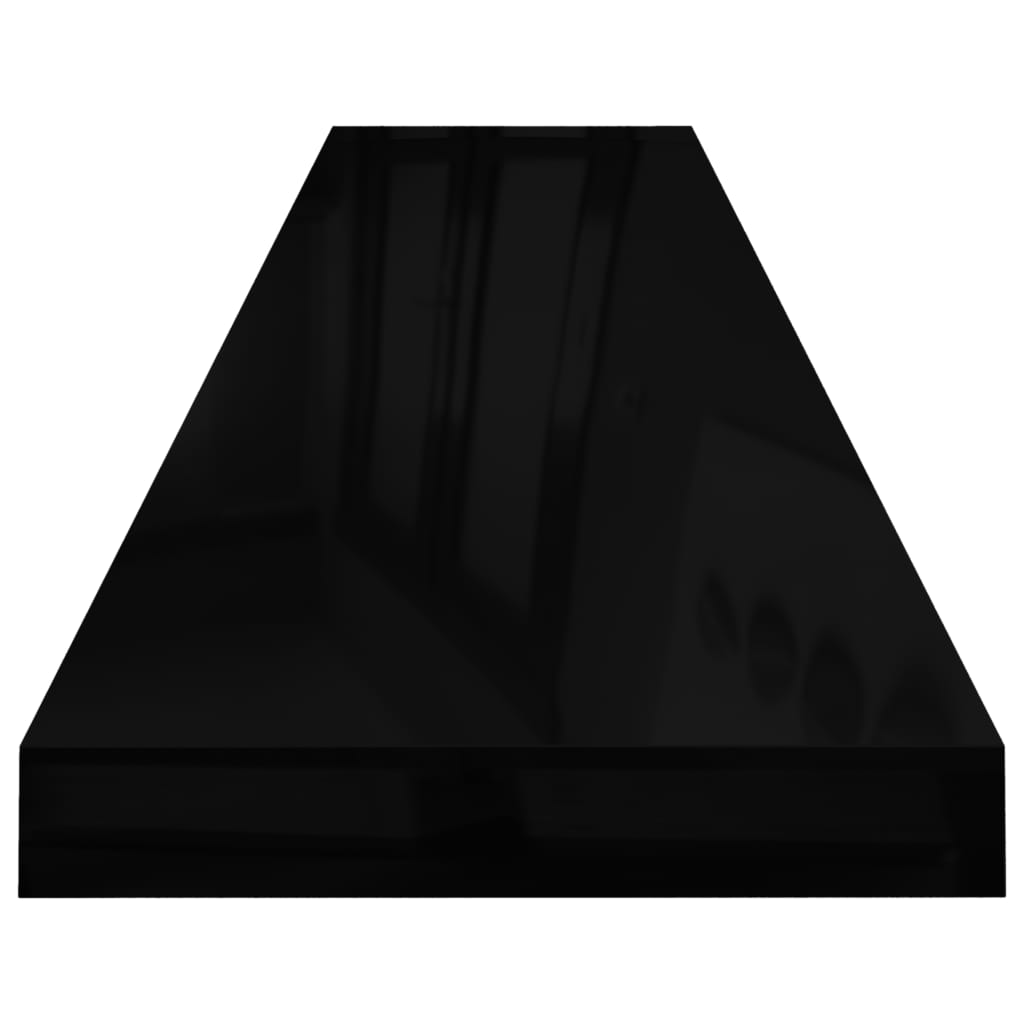 Vegghylle Høyglans Svart Flytende 120x23,5x3,8 cm MDF