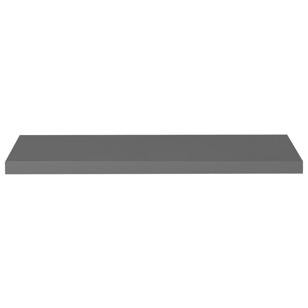 Vegghylle Høyglans Grå Flytende 4 stk 90x23,5x3,8 cm