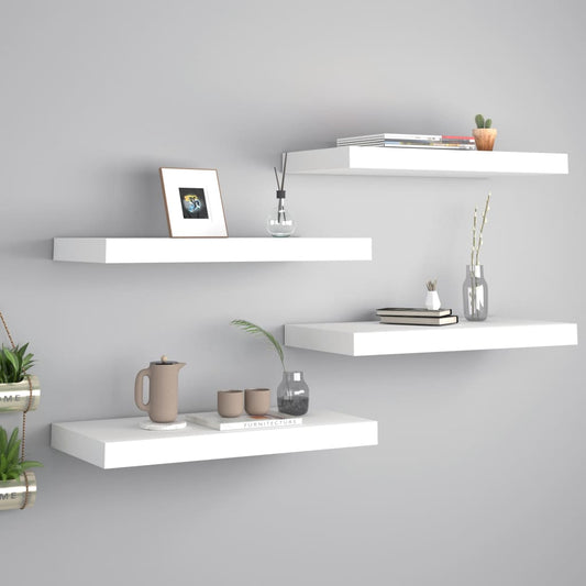 Vegghylle Hvit Flytende 4 stk 50x23x3,8 cm MDF