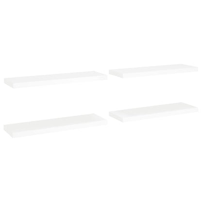 Vegghylle Hvit Flytende 4 stk 80x23,5x3,8 cm MDF