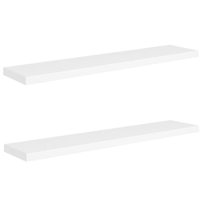 Vegghylle Hvit Flytende 2 stk 120x23,5x3,8 cm