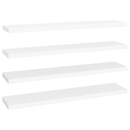 Vegghylle Hvit Flytende 4 stk 120x23,5x3,8 cm
