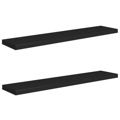 Vegghylle Svart Flytende 2 stk 120x23,5x3,8 cm