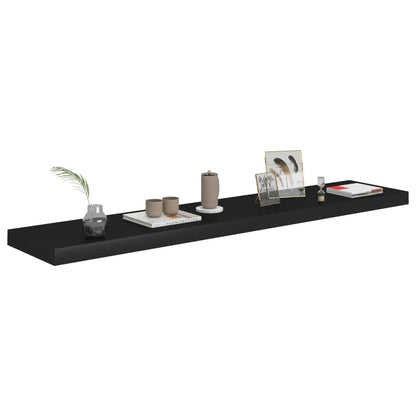 Vegghylle Svart Flytende 2 stk 120x23,5x3,8 cm