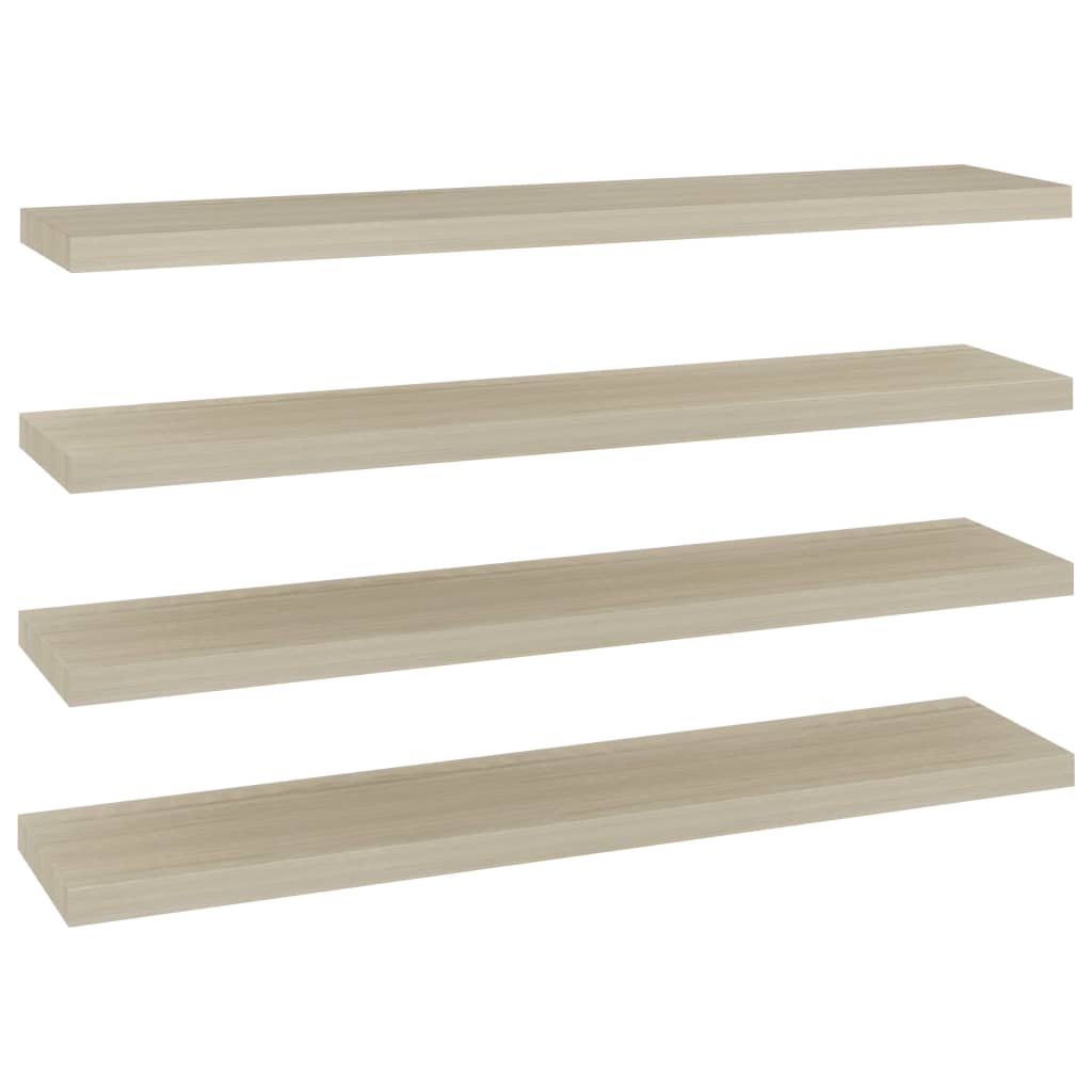 Vegghylle Brun Eik Flytende 4 stk 120x23,5x3,8 cm
