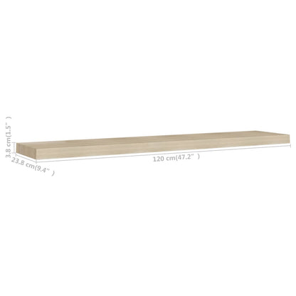 Vegghylle Brun Eik Flytende 4 stk 120x23,5x3,8 cm