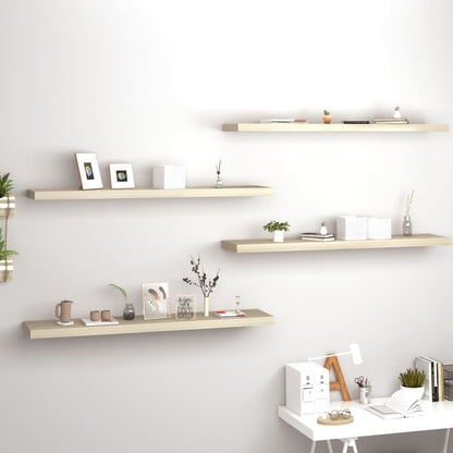 Vegghylle Brun Eik Flytende 4 stk 120x23,5x3,8 cm