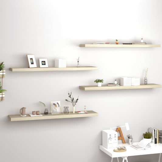 Vegghylle Brun Eik Flytende 4 stk 120x23,5x3,8 cm
