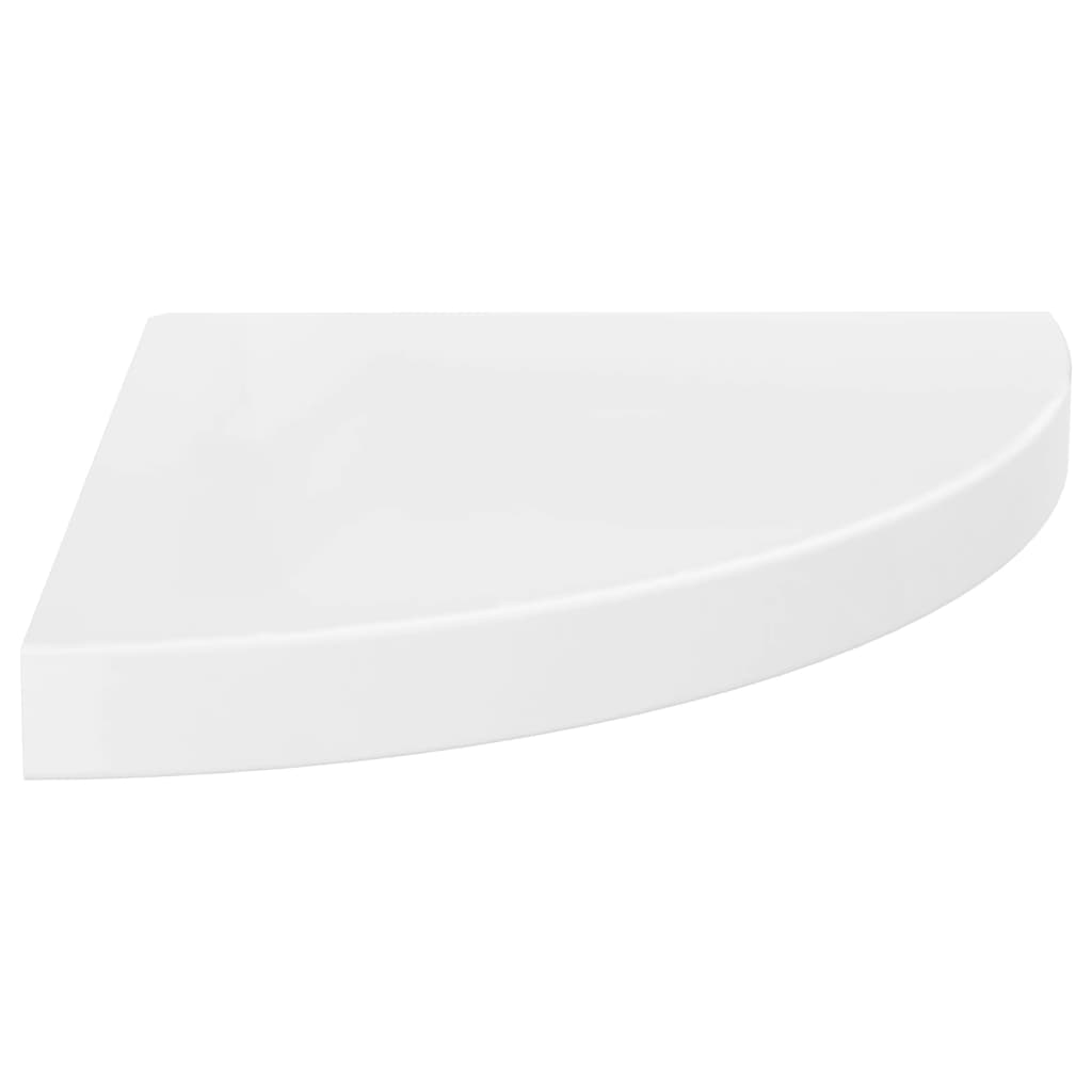 Vegghylle Høyglans Hvit Flytende 2 stk 35x35x3,8 cm MDF