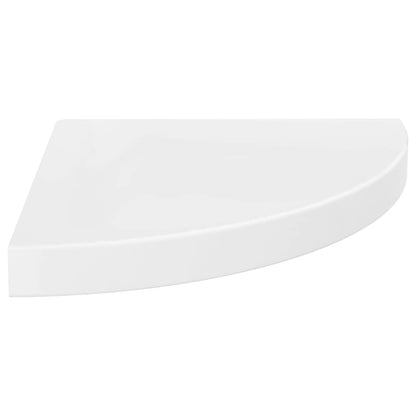 Vegghylle Høyglans Hvit Flytende 2 stk 35x35x3,8 cm MDF