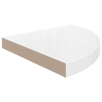 Vegghylle Høyglans Hvit Flytende 2 stk 35x35x3,8 cm MDF