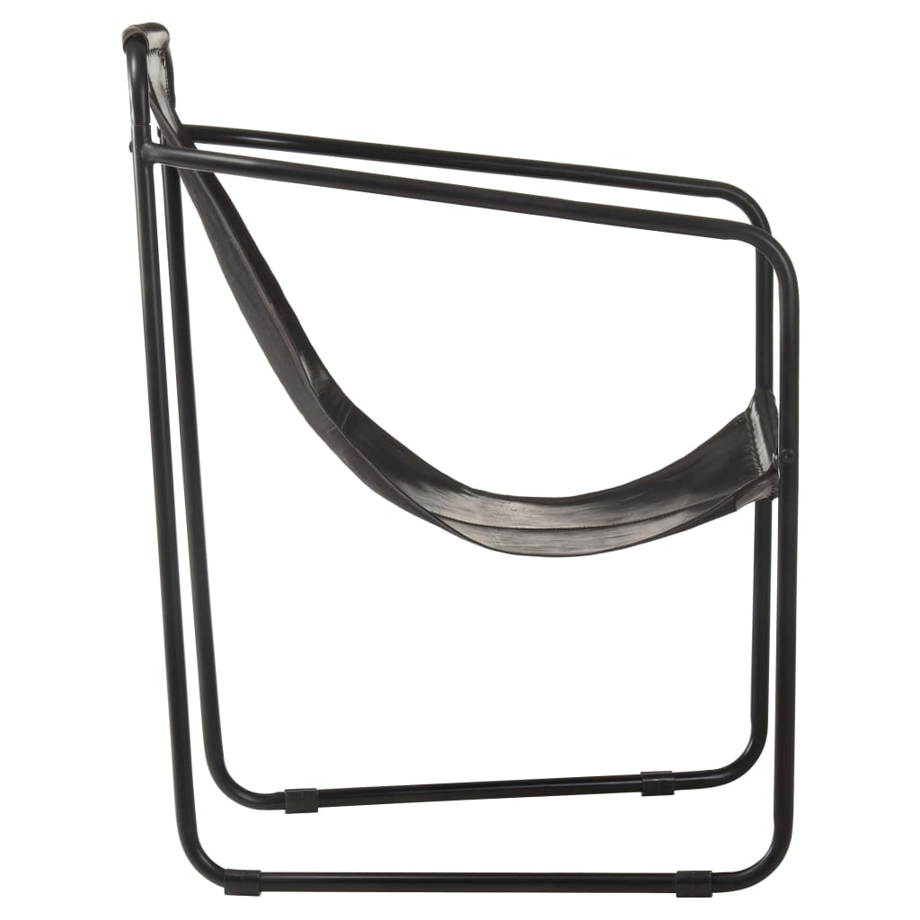 Lenestol Svart ekte lær