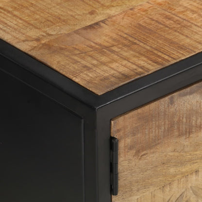 TV-Møbel Tre TV-benk heltre mango med utskåret dør 130x30x40 cm