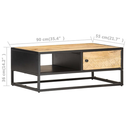 Salongbord Sofabord Tre Heltre Mango med utskåret dør 90x55x36 cm