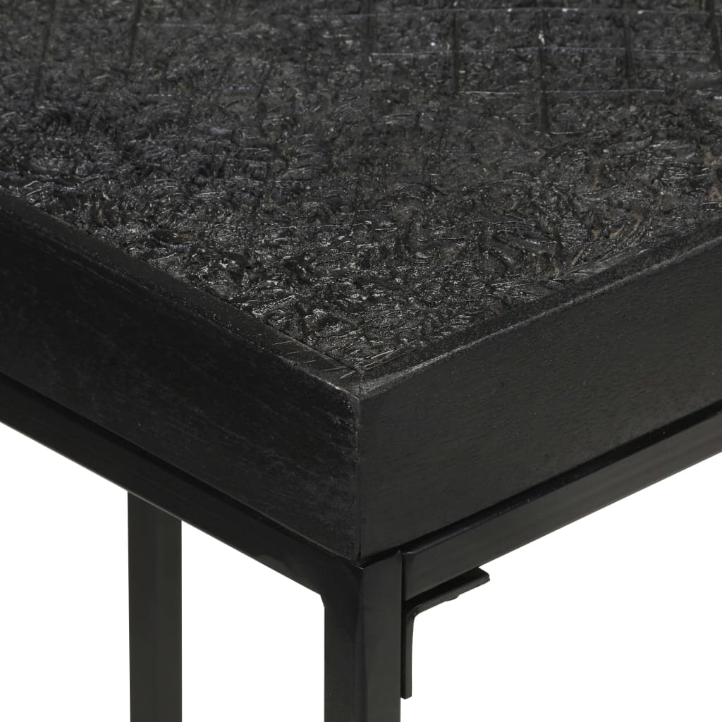 Avlastningsbord konsollbord Svart 110x35x76 cm heltre akasie og mango
