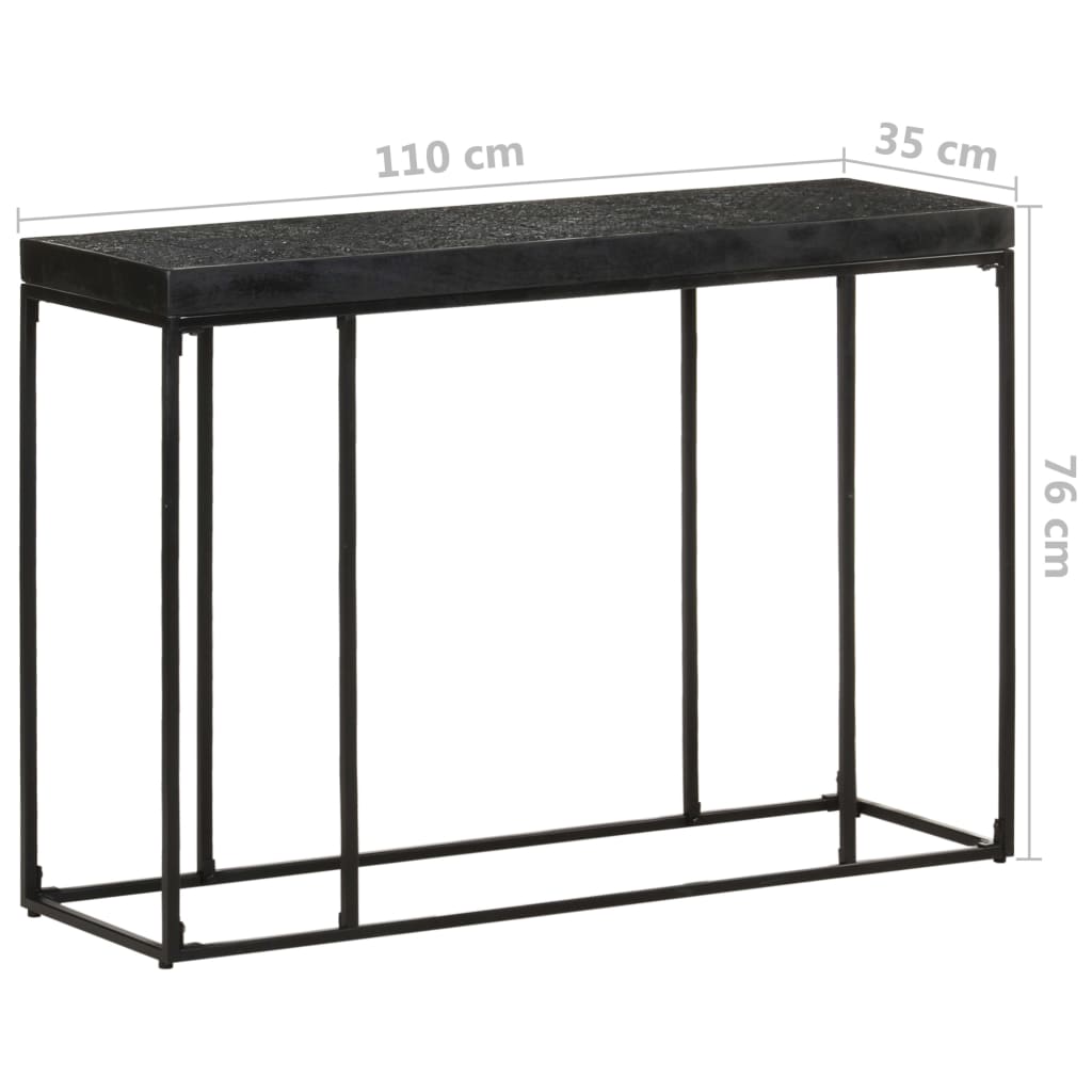 Avlastningsbord konsollbord Svart 110x35x76 cm heltre akasie og mango