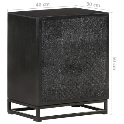 Nattbord Sengbord Svart 40x30x50 cm heltre mangotre