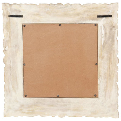 Veggspeil Hvit 50x50 cm heltre mango