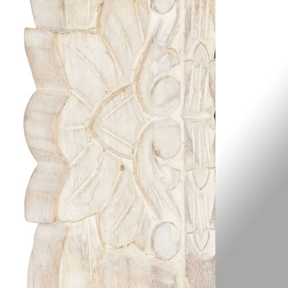 Veggspeil Hvit 80x50 cm heltre mango