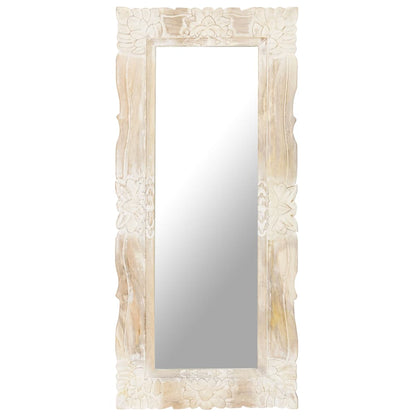 Veggspeil Hvit 110x50 cm heltre mango