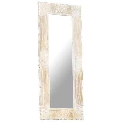 Veggspeil Hvit 110x50 cm heltre mango