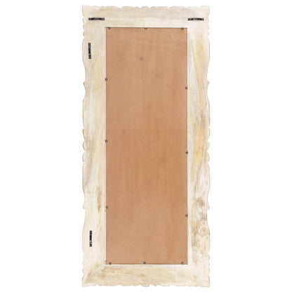 Veggspeil Hvit 110x50 cm heltre mango