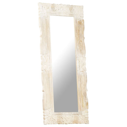 Veggspeil Hvit 110x50 cm heltre mango