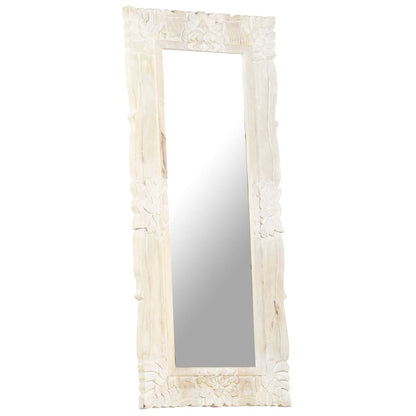 Veggspeil Hvit 110x50 cm heltre mango