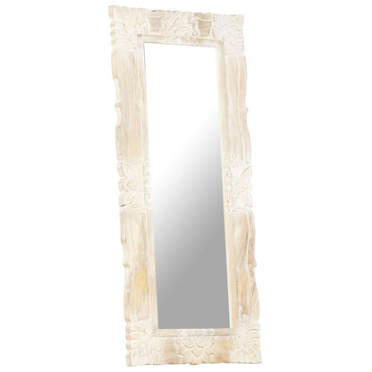 Veggspeil Hvit 110x50 cm heltre mango