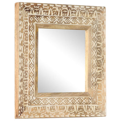 Veggspeil Håndskåret speil 50x50x2,6 cm heltre mango