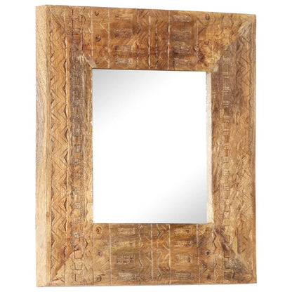 Veggspeil Håndskåret speil 50x50x2,5 cm heltre mango