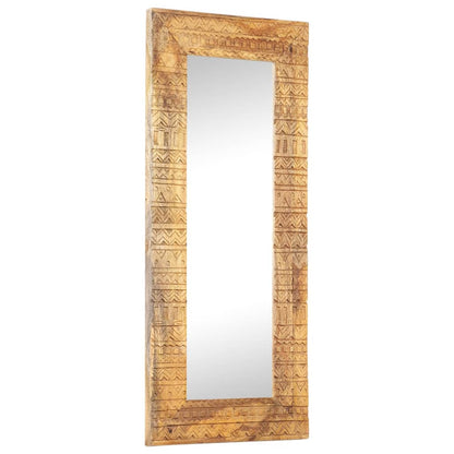 Veggspeil Håndskåret speil 110x50x2,5 cm heltre mango