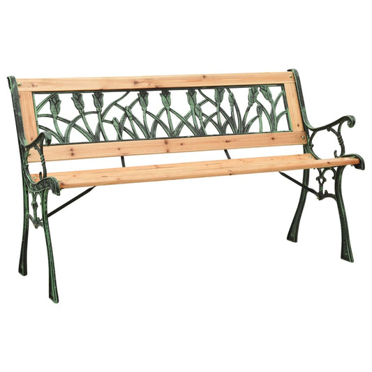 Hagebenk Metall 122 cm støpejern og heltre furu