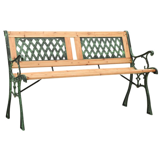 Hagebenk Metall 122 cm støpejern og heltre furu