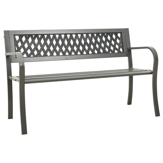Hagebenk Metall 125 cm stål grå