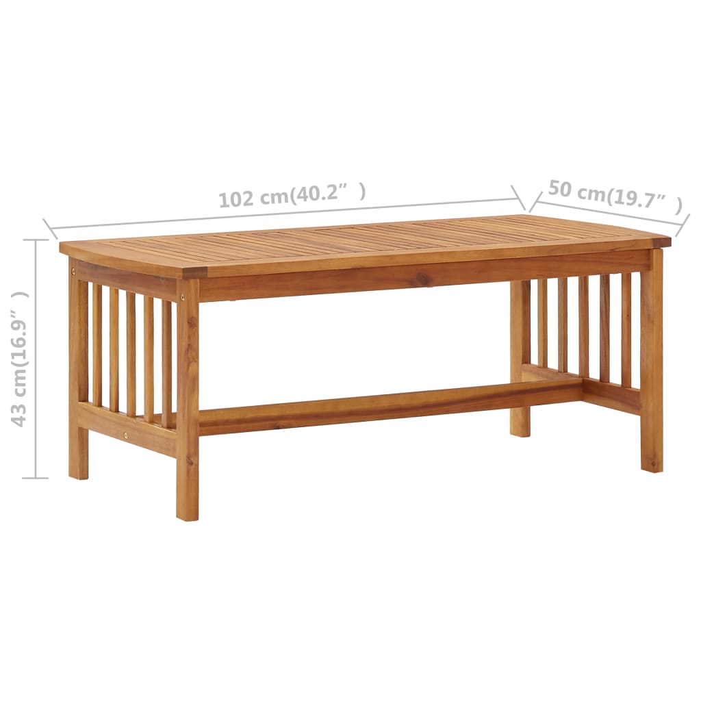Salongbord Sofabord Tre heltre akasie 102x50x43 cm