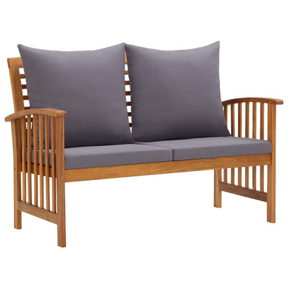 Hagebenk Tre med puter 119 cm heltre akasie