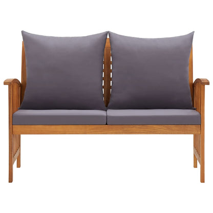 Hagebenk Tre med puter 119 cm heltre akasie