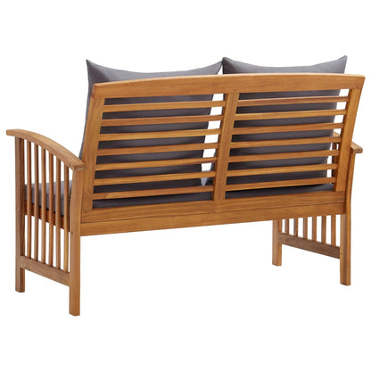 Hagebenk Tre med puter 119 cm heltre akasie