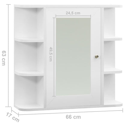 Baderomsspeil Speilskap til baderom Hvit 66x17x63 cm