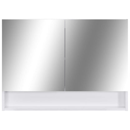Baderomsspeil Speilskap med LED Hvit 80x15x60 cm