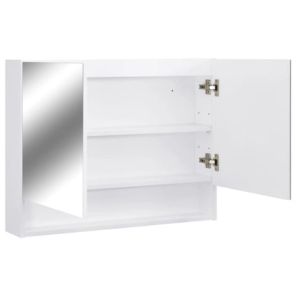 Baderomsspeil Speilskap med LED Hvit 80x15x60 cm