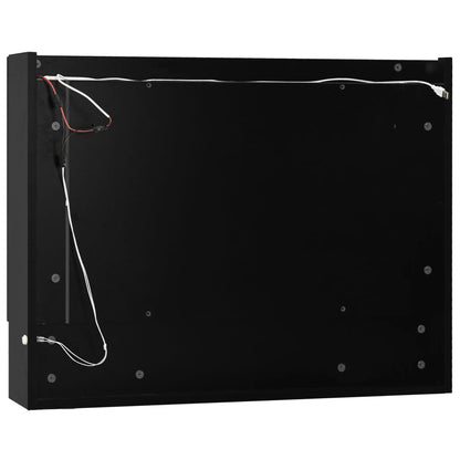 Baderomsspeil Speilskap med LED Svart 80x15x60 cm