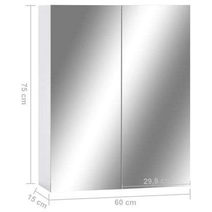 Baderomsspeil Speilskap til baderom Hvit 60x15x75 cm