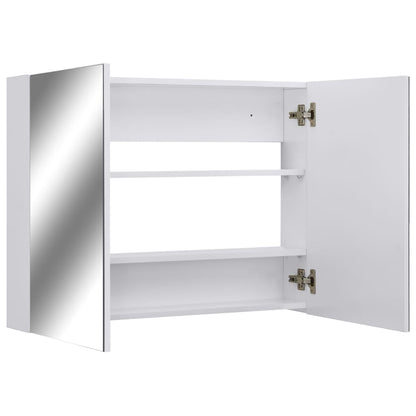 Baderomsspeil Speilskap til baderom Hvit 80x15x60 cm