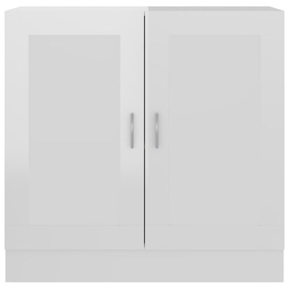 Bokhylle høyglans hvit 82,5x30,5x80 cm konstruert tre