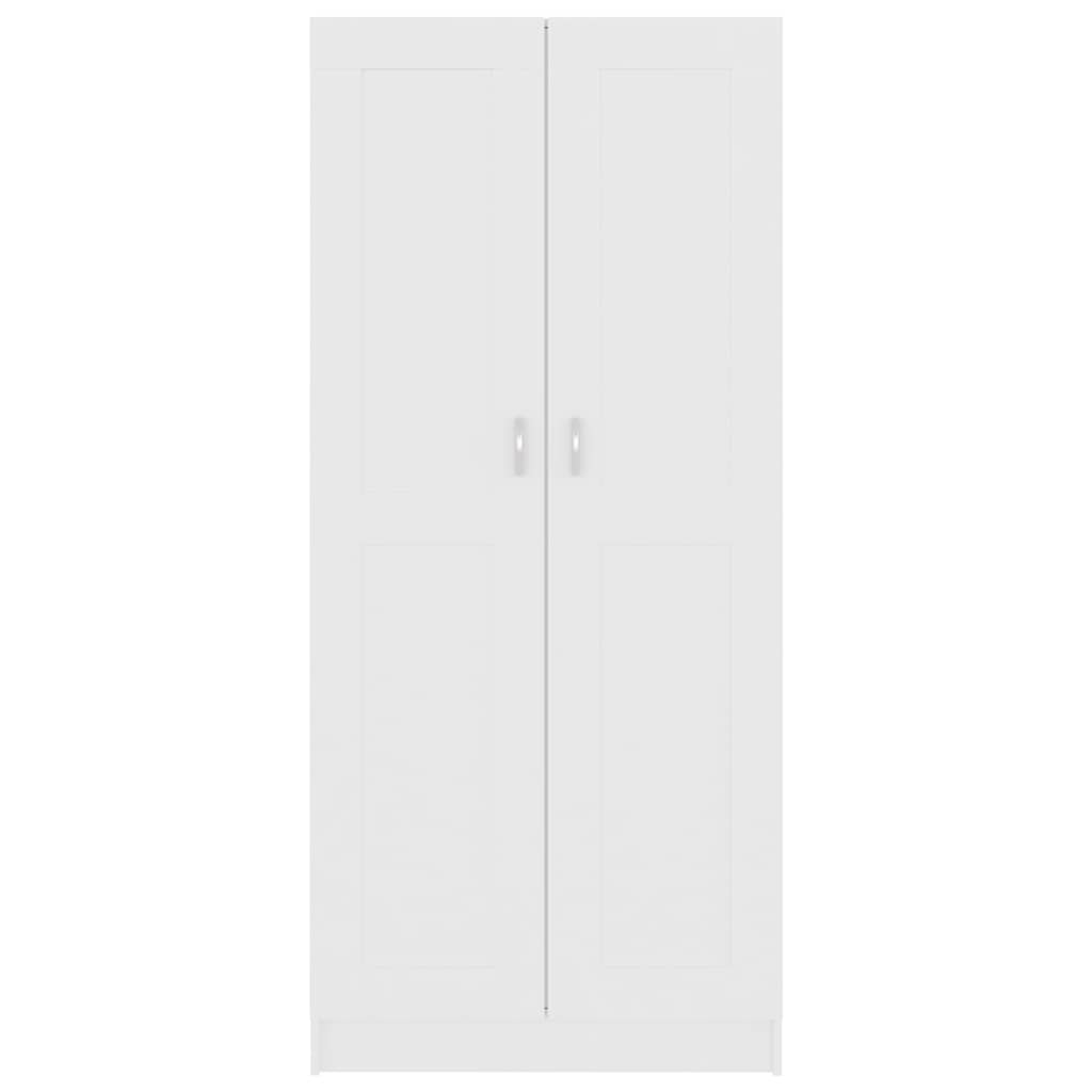 Bokhylle hvit 82,5x30,5x185,5 cm konstruert tre